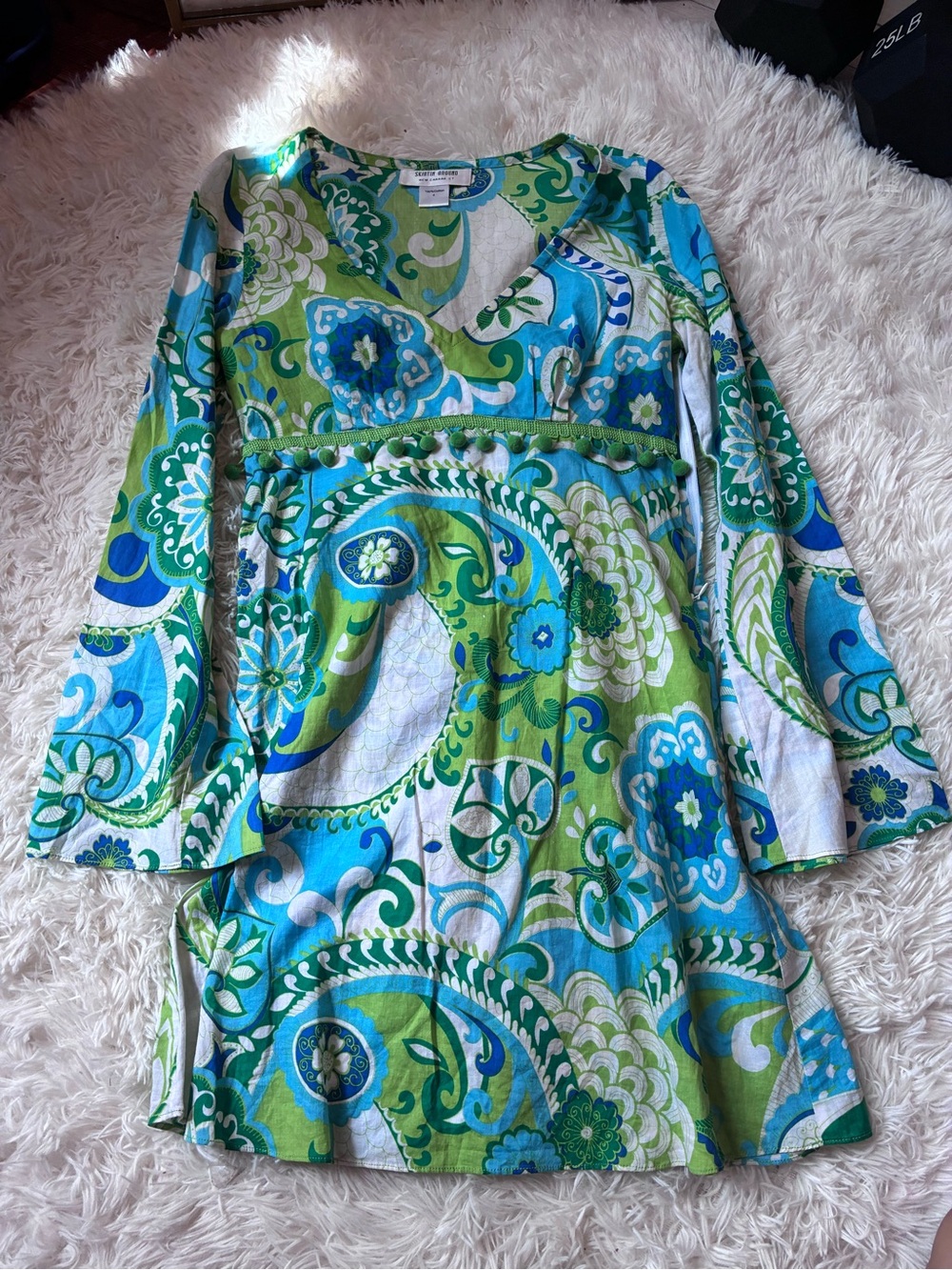 Skirtin Around Blue & Green Paisley Cotton Tunic
